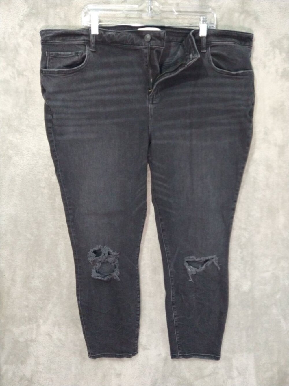 Abercrombie Fitch Jeans Womens 24 Black Denim Super Skinny Ankle Mid Rise